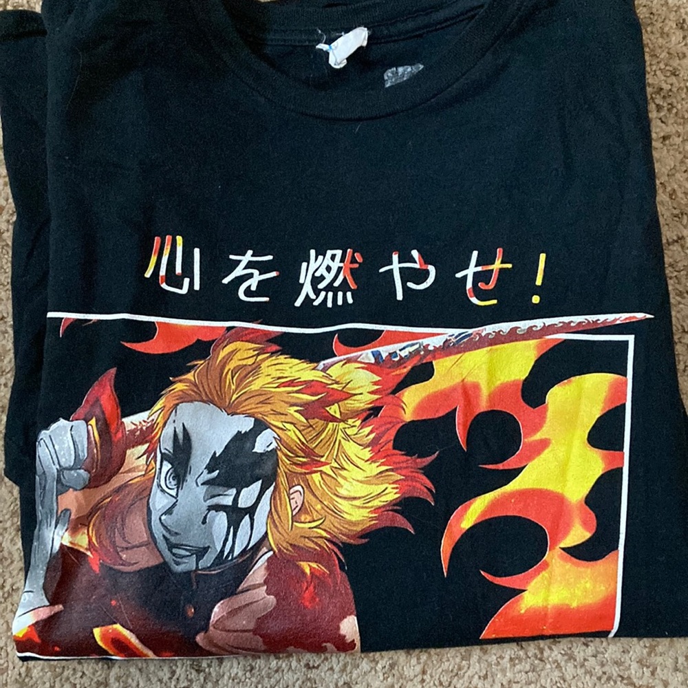 black rengoku anime shirt